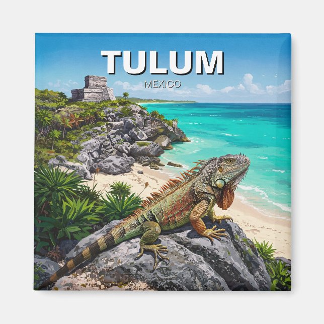 Aimant Tulum Mexique Voyage Iguana (Devant)
