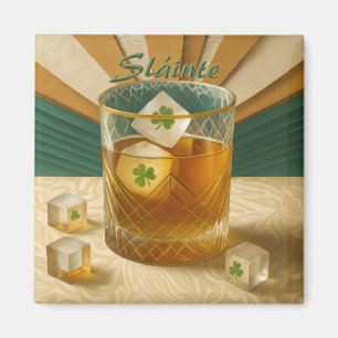 Aimant Tumbler de whiskey irlandais Shamrock Ice "Sláinte