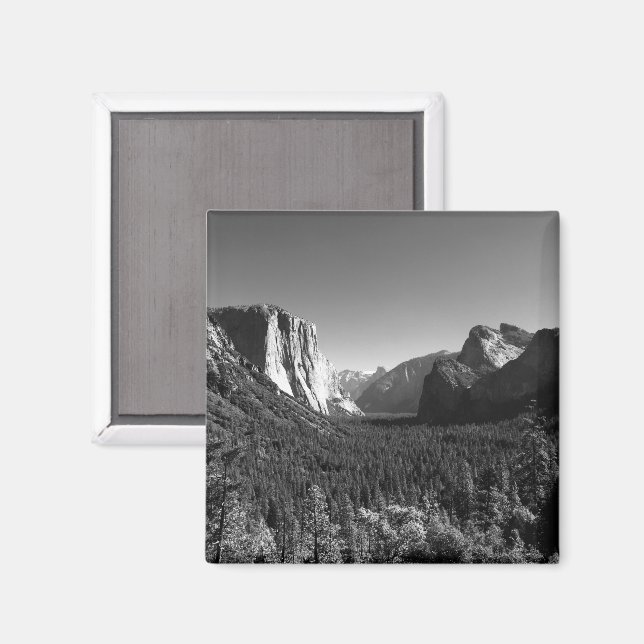 Aimant Tunnel View Yosemite Valley Photographie noir et b (Recto/Verso)
