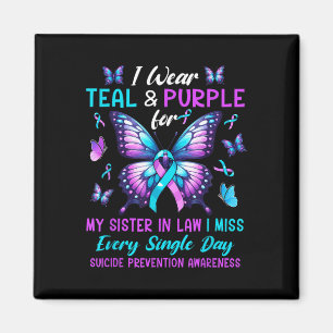Aimant Turquoise &amp; Violet Pour Soeur En Droit Suicide