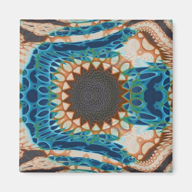 Aimant Turquoise Gold Sun Southwestern Art (Devant)