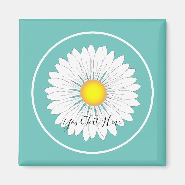Aimant Turquoise Joli Petit Marguerite (Devant)
