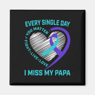 Aimant Turquoise Purple Ribbon You Problème Papa Suicide