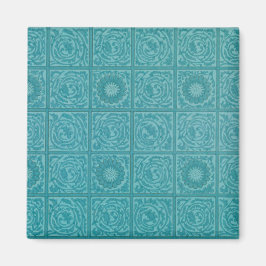 Aimant Turquoise Tile Motif (par William Morris)