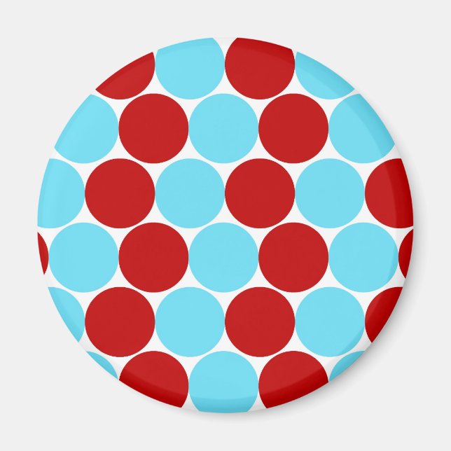 Aimant Turquoise Turquoise Rouge Gros Pois Motifs Cadeaux (Devant)
