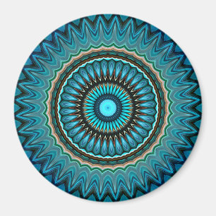 Aimant Turquoise Turquoise Vert Mandala Round Star Motif