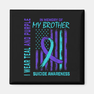 Aimant Turquoise Violet Ruban Suicide Sensibilisation Ind