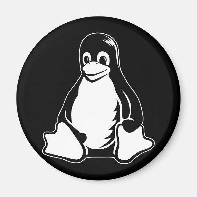 Aimant Tux Penguin - (Linux, Open Source, Copyleft, FSF) (Devant)