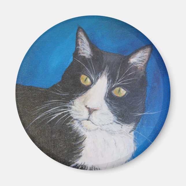 Aimant Tuxedo Cat Pet Art Magnat personnalisé (Devant)