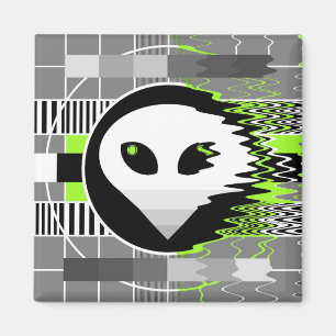 Aimant TV Alien rond