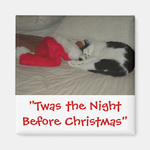 Aimant Twas the Night before Christmas Kitten