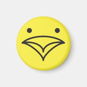 Aimant Tweet Tweet Amusant Petit Visage d'Oiseau Jaune