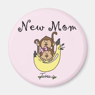 Aimant Twin Boy and Girl New Mom Tshirts