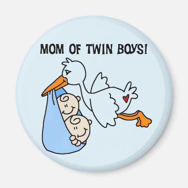 Aimant Twin Boys Maman-Stork Tshirts et cadeaux (Devant)