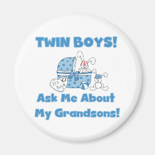 Aimant Twins-Ask About My Grandsons Tshirts and Gifts