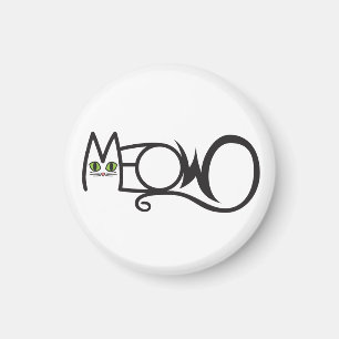 Aimant Typographie de chat Miaou