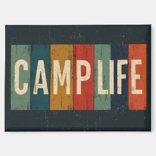 Aimant Typographie de la vie en camp vintage