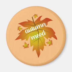 Aimant Typographie de l'humeur d'automne feuille d'érable