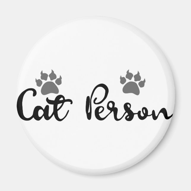 Aimant Typographie d'une personne de chat (Devant)