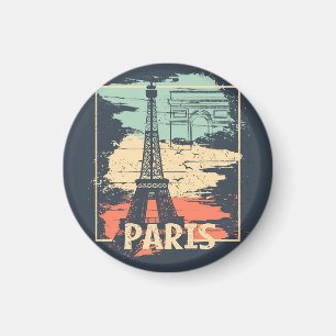 Aimant Typographie parisienne : affiche Eiffel abstraite.