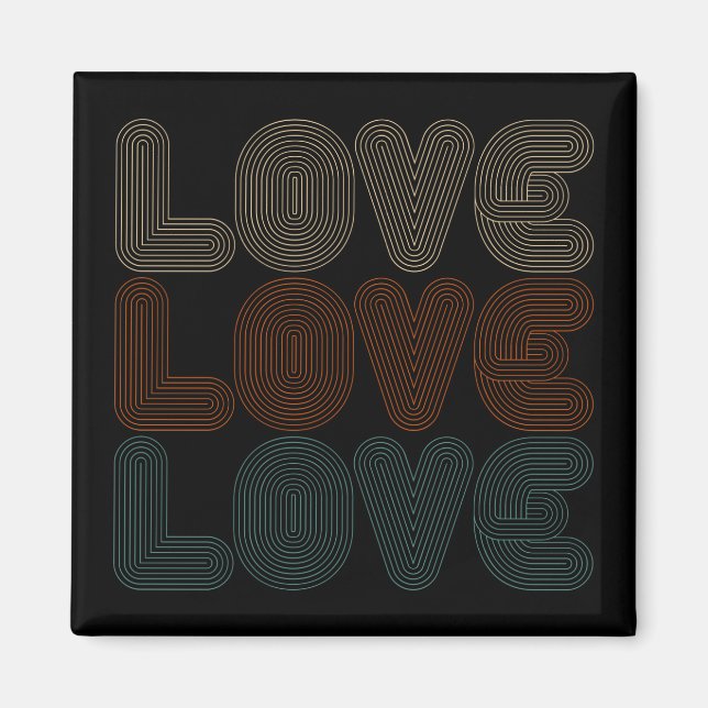 Aimant Typographie simple d'amour rétro Valentine | Magne (Devant)