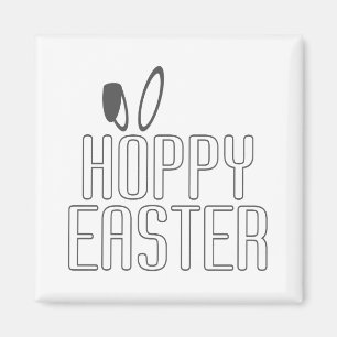 Aimant Typographie simple du jeu de mots de Pâques Hoppy 