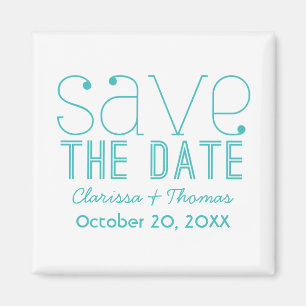 Aimant Typographie tendance Enregistrer la date Magnet, A