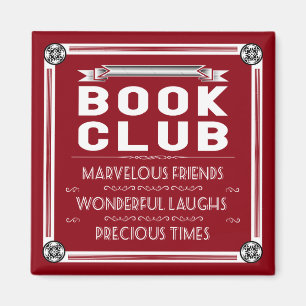 Aimant Typographie Vintage du club de lecture