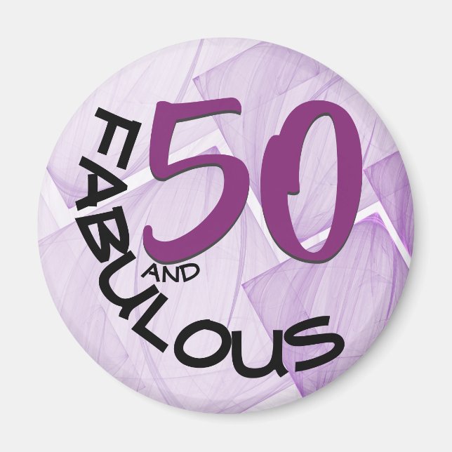 Aimant Typographie violet et noire | 50e anniversaire (Devant)