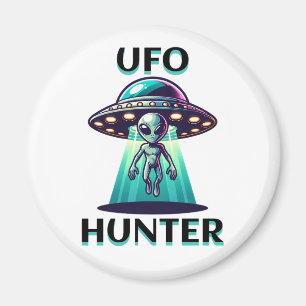 Aimant UFO Hunter   Ai Art avec UFO et Alien