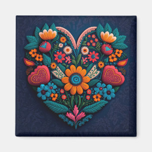 Aimant Ukraine Coeur des fleurs