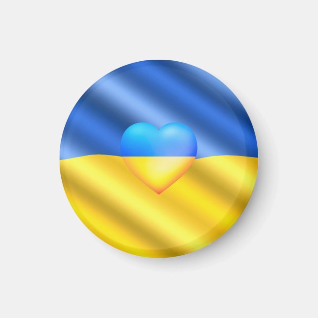 Aimant Ukraine - Paix Ukraine Drapeau Liberté Solidarité (Devant)