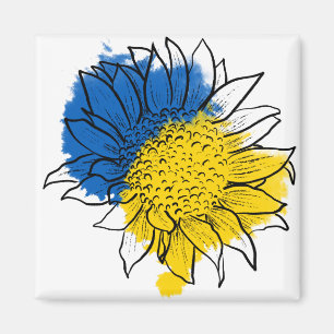 Aimant Ukraine Soutien au tournesol