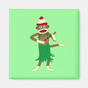 Aimant Ukulélé de singe de chaussette