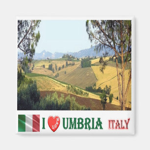Aimant UMB005 UMBRIA, I Love, Campagne, Italie, Frigo