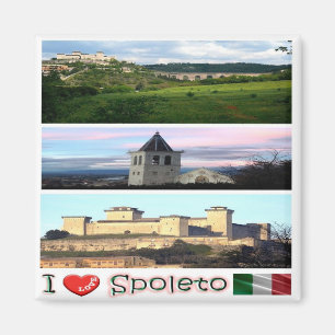Aimant UMB014 SPOLETO I Love, Mosaïque, Ombrie, Réfrigéra