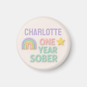 Aimant Un an Sober sobriété cadeau LGBT personnalisé AA