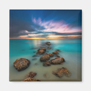 Aimant Un Beau Coucher De Soleil Sur Grace Bay Turks &