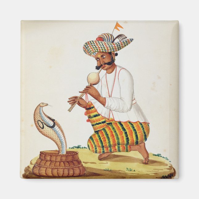 Aimant Un charmeur de serpent indien avec une Cobra, d'un (Devant)