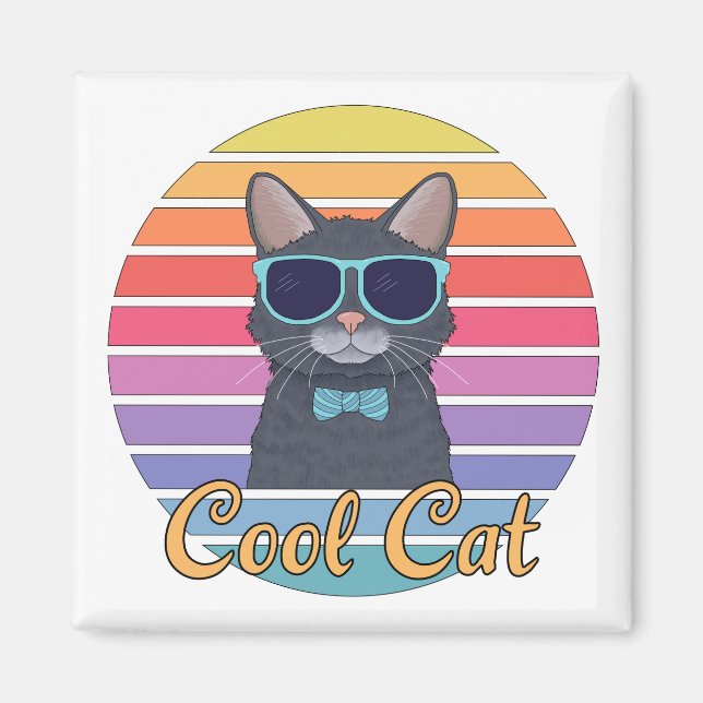 Aimant Un chat Cool (Devant)