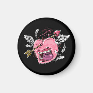 Aimant un coeur d'amour avec des lèvres et des ailes frap