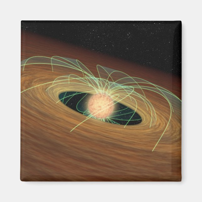 Aimant Un disque poussiéreux formant une planète en orbit (Devant)