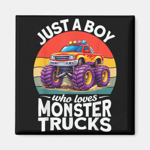 Aimant Un garçon qui aime les monstres camions drôle enfa