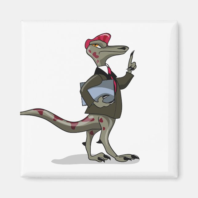 Aimant Un Greffier De Caricature Iguanodon. (Devant)