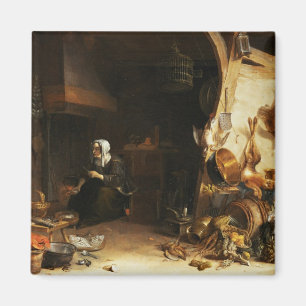 Aimant Un intérieur cuisine avec une serveuse