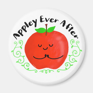 Aimant Un jeu de mots Apple positif - Appley toujours apr