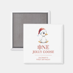 Aimant Un joyeux oie personnalisé pour un premier anniver