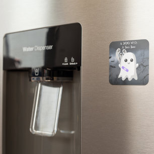 Aimant Un livre avec le fantôme d'Halloween Boo