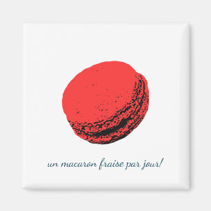 Aimant un macaron fraise par jour !