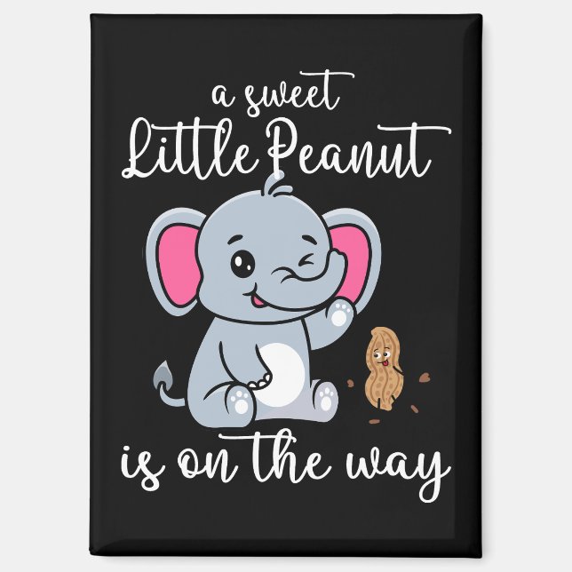 Aimant Un petit doux cacahuète en route Nouveau bébé cool (Recto)